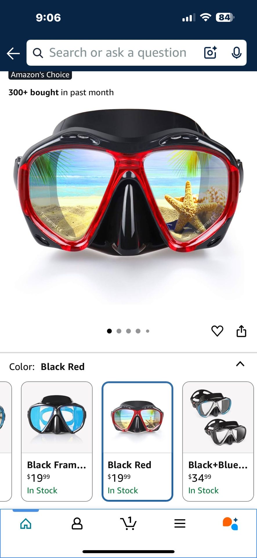 New swimming goggles with case
