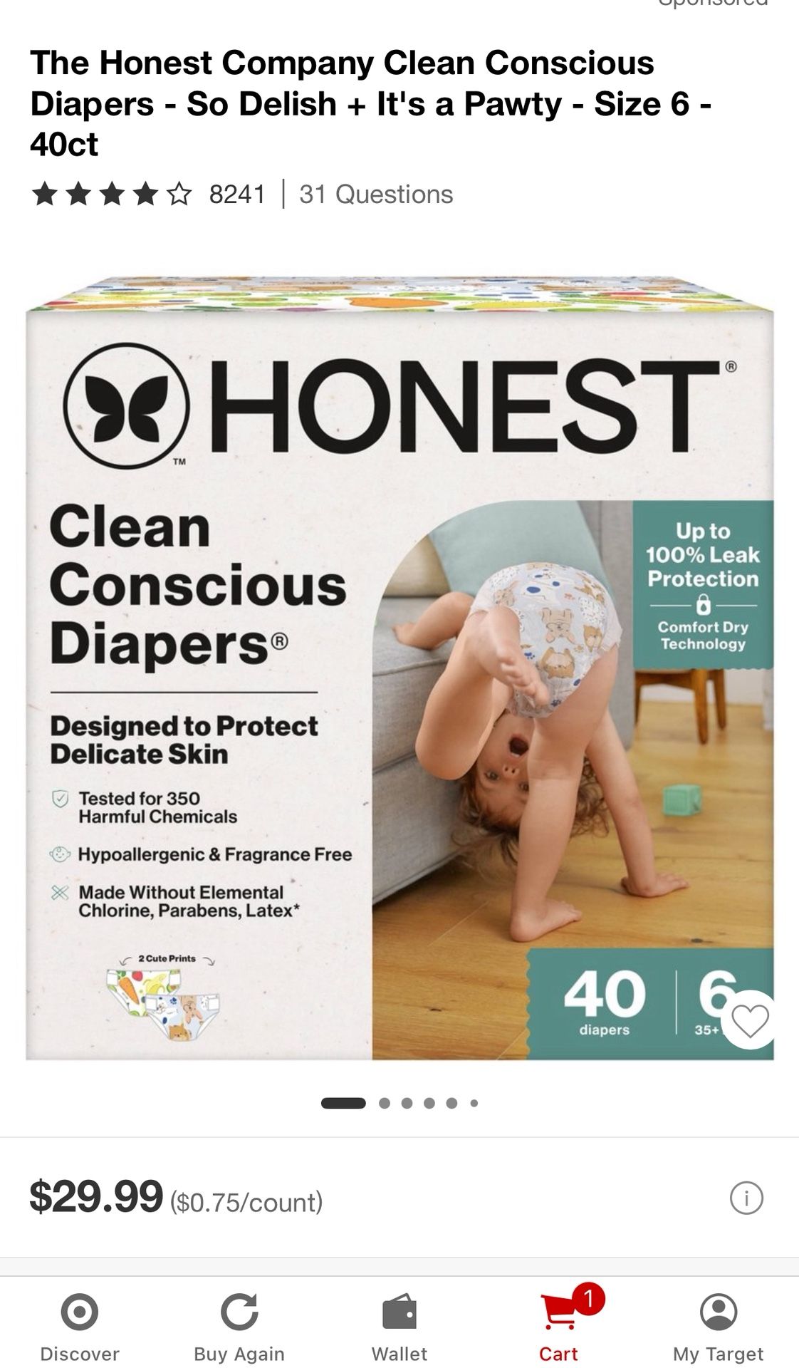 Honest Diapers Size 6