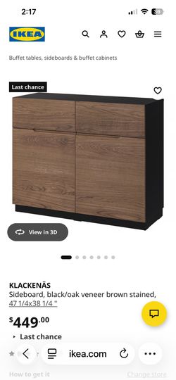 Sideboard, black/oak veneer brown stained,