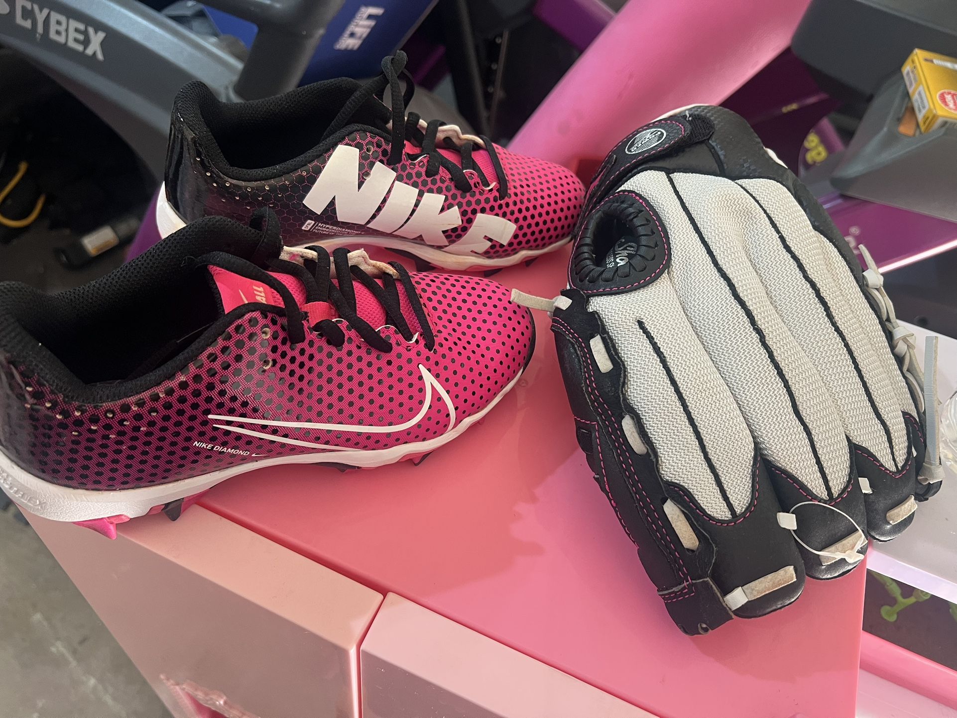 Softball Cleats & Glove