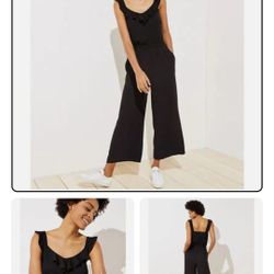 Anne Taylor LOFT Super Soft Black Jumpsuit Romper Women Size