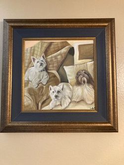 Westies dogs oil painting