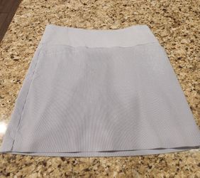 S.C. & Co. Women’s Skort Large Blue White Pinstripe Stretch Pockets Built-In Shorts
