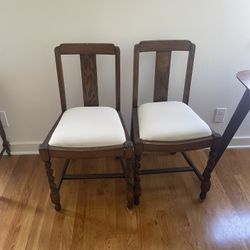 Antique Wood Chairs - Pair 