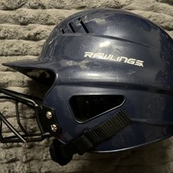 Rawlings Baseball Softball Batting Helmet With Face Mask And Chin Strap 