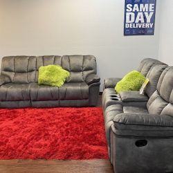 RECLINING SOFA AND LOVESEAT! DELIVERY TODAY! ZERO DOWN! NO CREDIT NEEDED! 