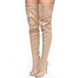 Zigi Girl thigh high peep toe boots Sz 10