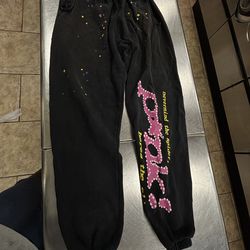 Black sp5der sweatpants