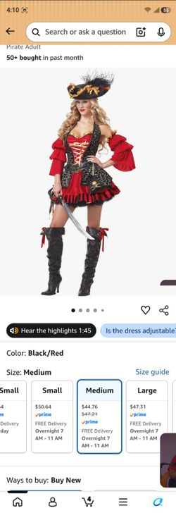 Pirate Costume Women – Size M