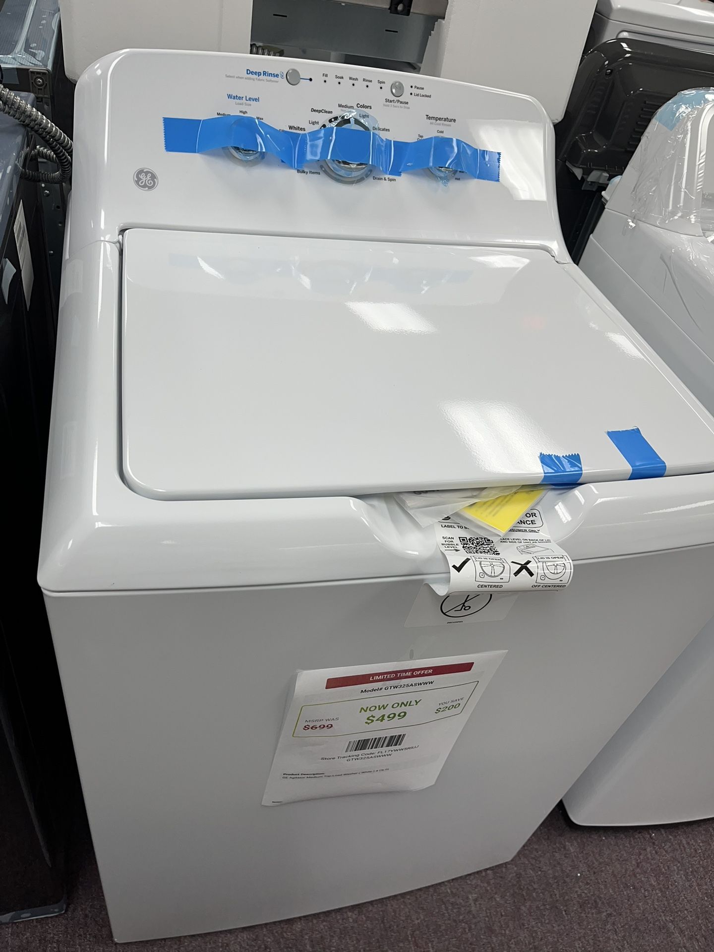 Top Loading GE Brand New Agitator Washer 4 Cb Ft 