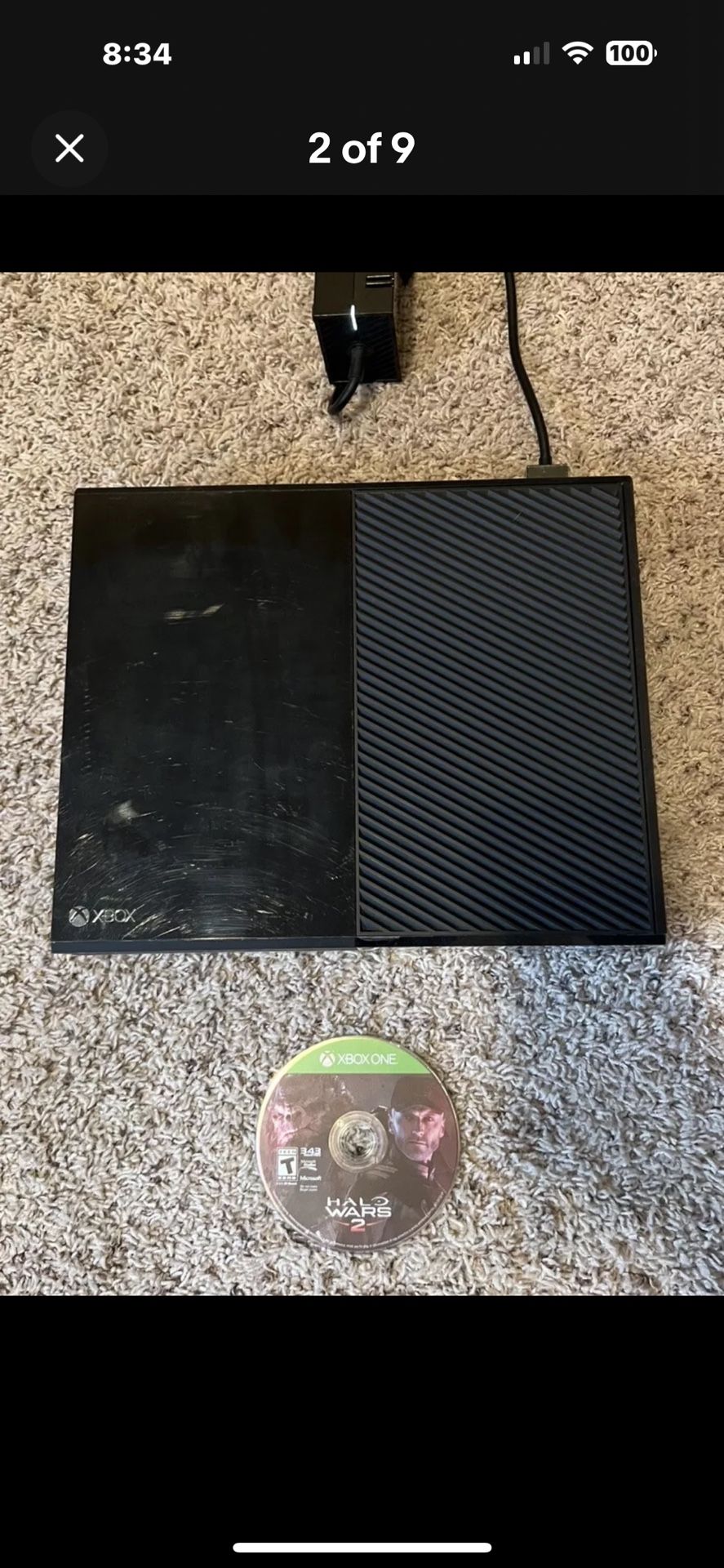 Microsoft Xbox One 500GB Console Black W/HALO WARS 2 Game Tested No controller