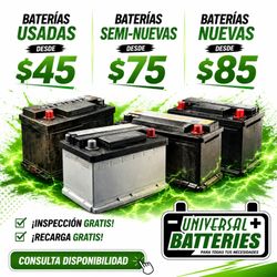 Vendemos Baterias seminuevas comenzando $75