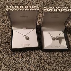 Sterling silver necklace with matching earring $ 98 obo