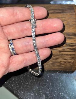 8” 4mm Moissanite D VVS1 Tennis Bracelet Sterling silver