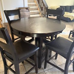 Dark Brown Wooden Kitchen Table