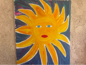 Sun oil on canvas painting