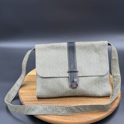 Nazareno Gabrielli Crossbody Shoulder Messenger Bag Herringbone Made in Italy 70 ker fashion grunge vintage