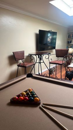 Bar table and two stools