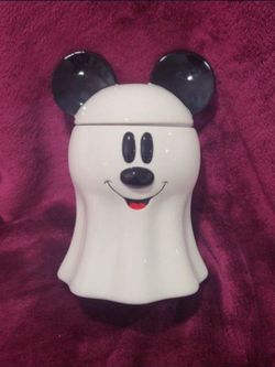 Disney Mickey Mouse Ghost Cookie Jar Canister 10" Tall New