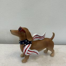 Stars & Stripes 2026 Patriotic Fourth Of July Dachshund  Figurine