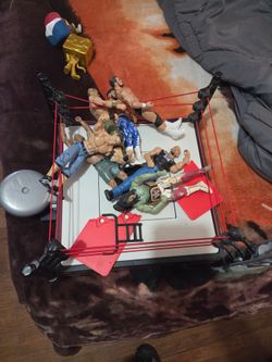 Wrestling ring and figures