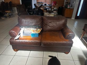 Brown couch 2 seater