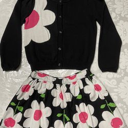 Girls Matching Floral Skirt And Sweater Gymboree  Size Small (5-6)