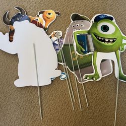 Monster Inc Birthday Decoration/ Yard Park Decoration/ Mike Sully Birthday Party Cardboard 