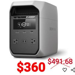 ECOFLOW Portable Power Station DELTA 3 Classic, 1024Wh LiFePO4 Battery, 1800W AC/100W USB-C Output, 1 Hr Fast Charge,for Home, Camping, Travel Etc...