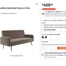 Sofa Bed Couch Futon (Velvet)