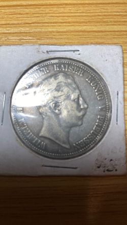 1902 A GERMANY GERMAN STATES PRUSSIA WILHELM II Old Silver 5 Mark