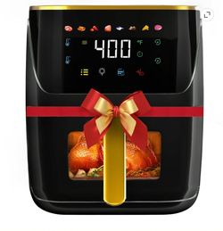 Bluebow Newest Large Air Fryer, 8 QT, Black, 8 in 1 Touch Screen