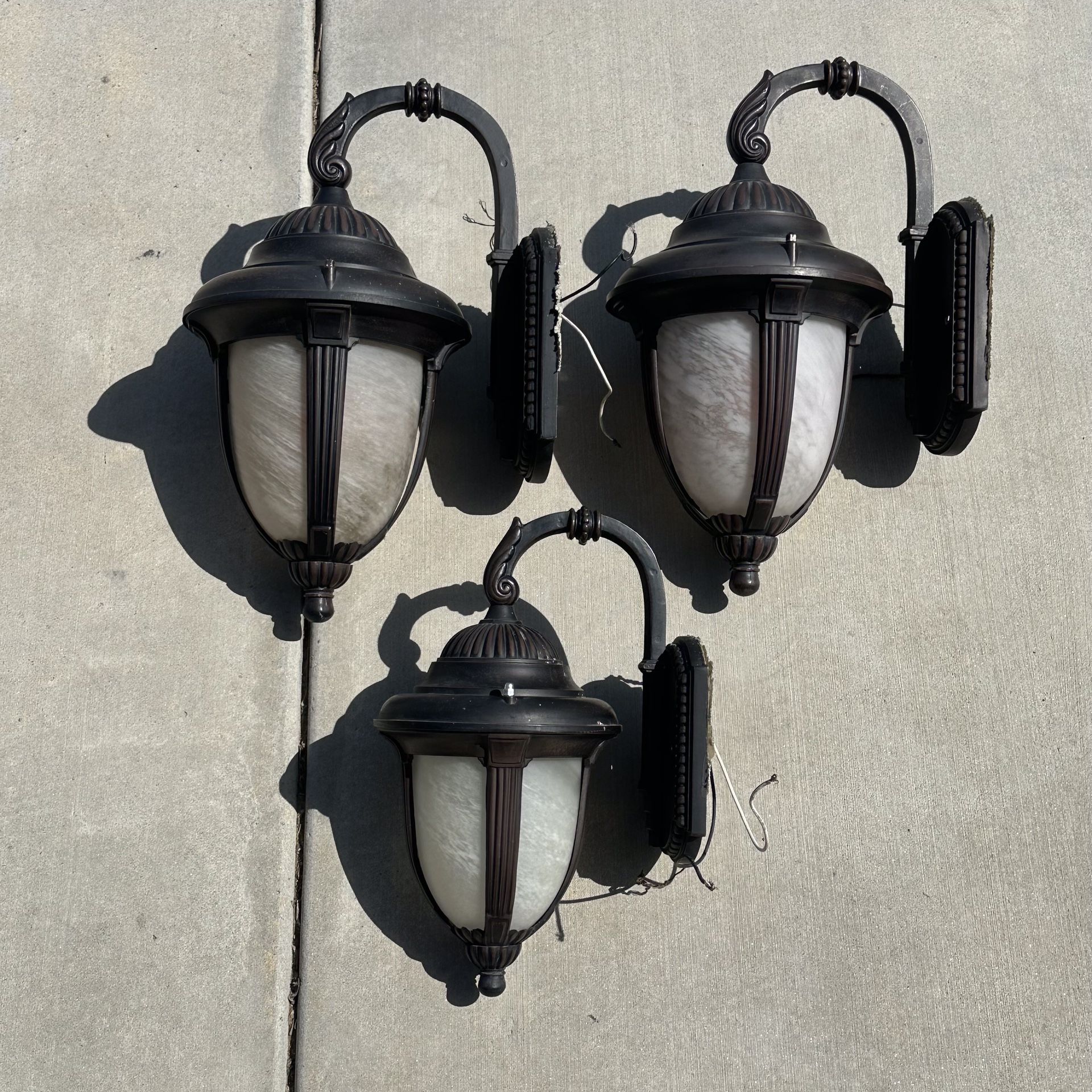 Outdoor Lights Garage and Patio Sconce Lights Set of Three Standard Socket