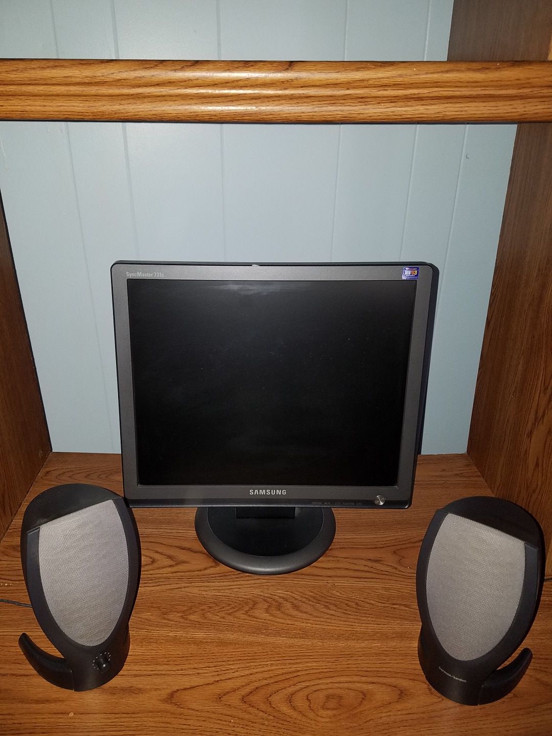 Computer monitor and speakers