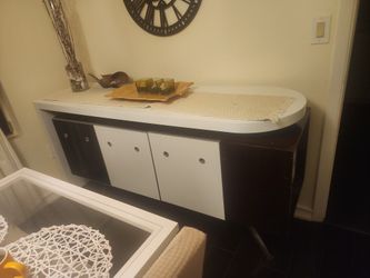 Vintage Buffet Table Coffee/wine Bar With Storage. Solid Wod