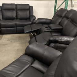 Brand New Three-piece Black Or Gray Couches With Five Recliners!!!!