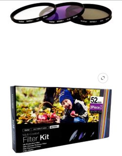 Vivitar 52mm UV, Polarizer & FLD Deluxe Filter Kit (Set of 3 + Carrying Case)