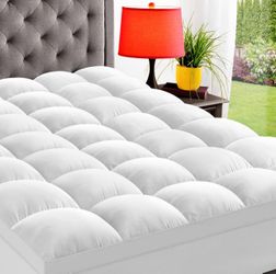 Cubrecolchón Queen extragrueso, suave con cubierta de almohada de felpa y esq