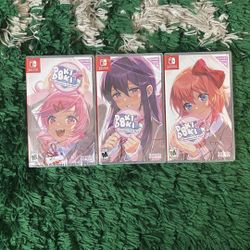 Doki Doki Literature Club Plus Full Set PAX Convention Exclusive Switch Set Of 3