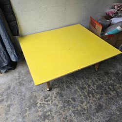 Large Rolling Work Table 50" x 43" - Heavy Duty Wood Shop/Craft Table kids table flat lay photo table