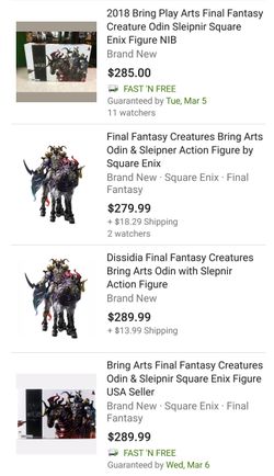Bring Arts Final Fantasy - Figurine Odin & Sleipnir Par Square Enix - Occasion
