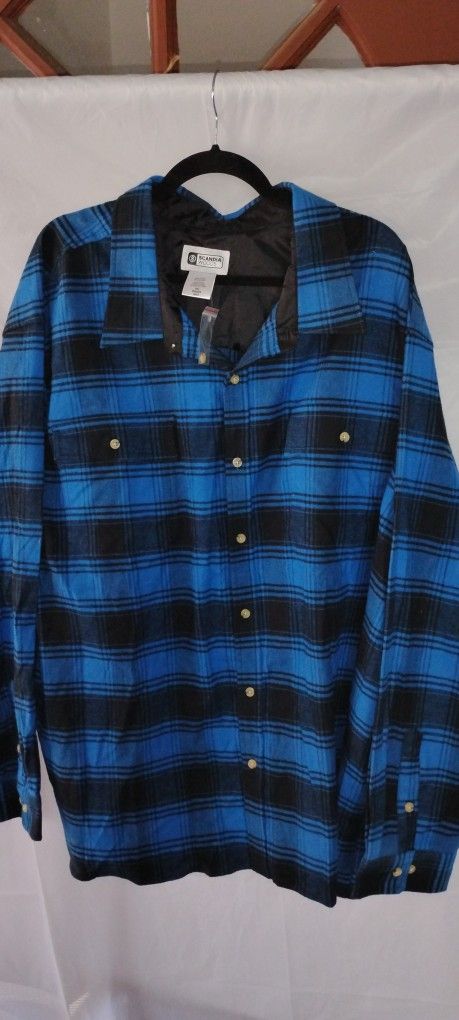 SCANDIA WOODS SIZE 3XL, BLUE PLAID FLANNEL
