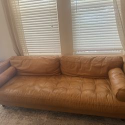Sven  Mid-Century Italian Leather Couch From West Elm
