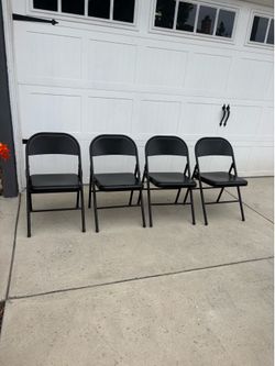 Black Foldable Chairs set of 4