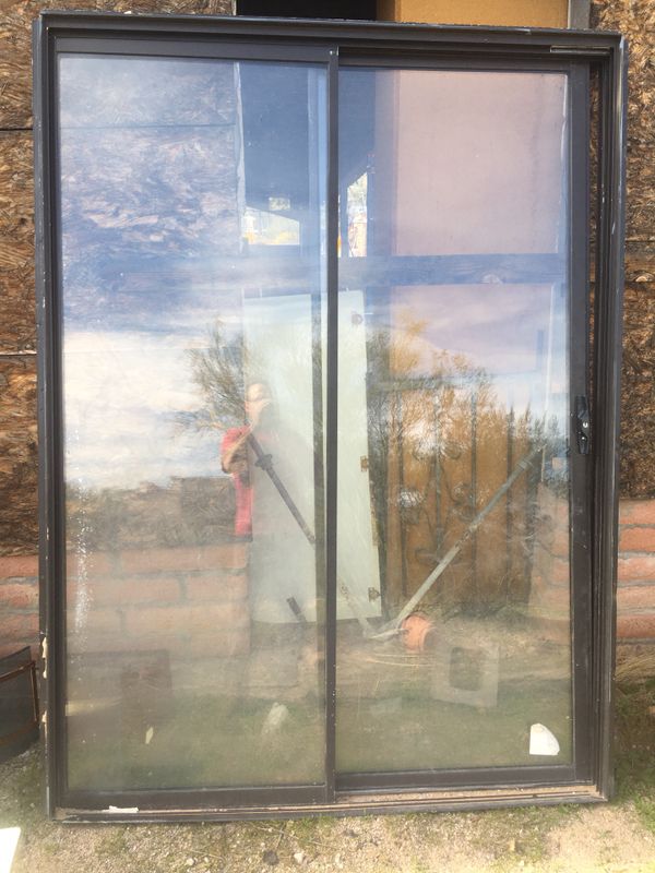 Used sliding glass door 6”x 80 1/2 double pane windows. Two 5”x 3