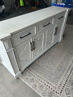 White Wood Sideboard Buffet Cabinet