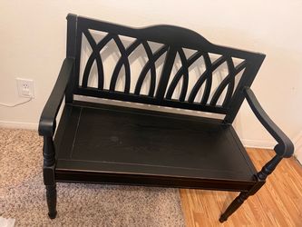 40” Black Wood Entryway Bench with Arms