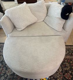 Round Couch with Ottoman