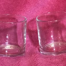 Vintage Made In USA Clear Glass Mug Set Of 2 Like NEW!