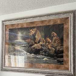 Leopard Family Frame 48x33